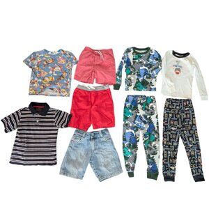Huge Lot 9 Toddler Boys Long Sleeve Pajamas Set PJs Polo Shirt Tee Pant Shorts 5